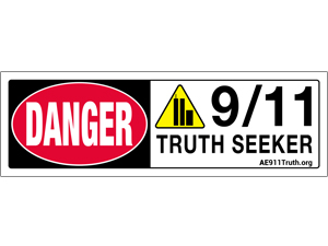 Danger Sign-Bumper Sticker, 9/11 Truth Seeker